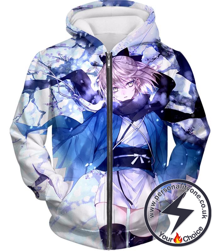 Fate Stay Night Beautidful Blonde Fighter Sakura Saber Hot Zip Up Hoodie